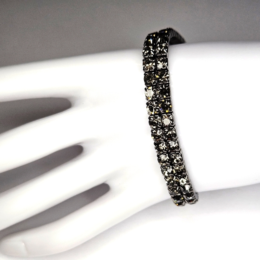 Dark Rhinestone Stretch Bracelet